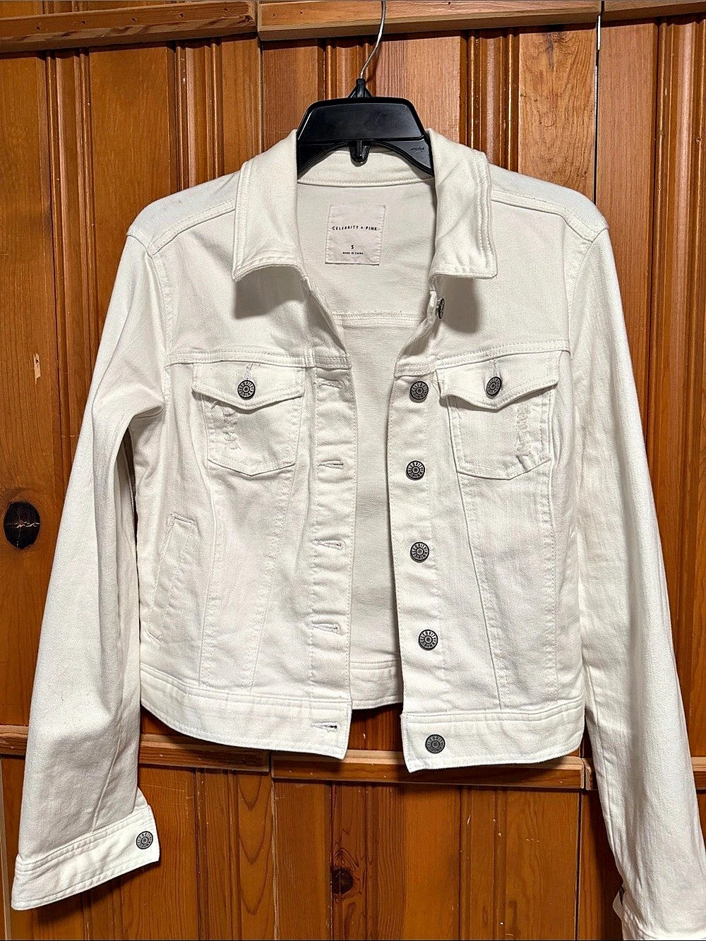 Celebrity Pink White Denim Jacket Size Small